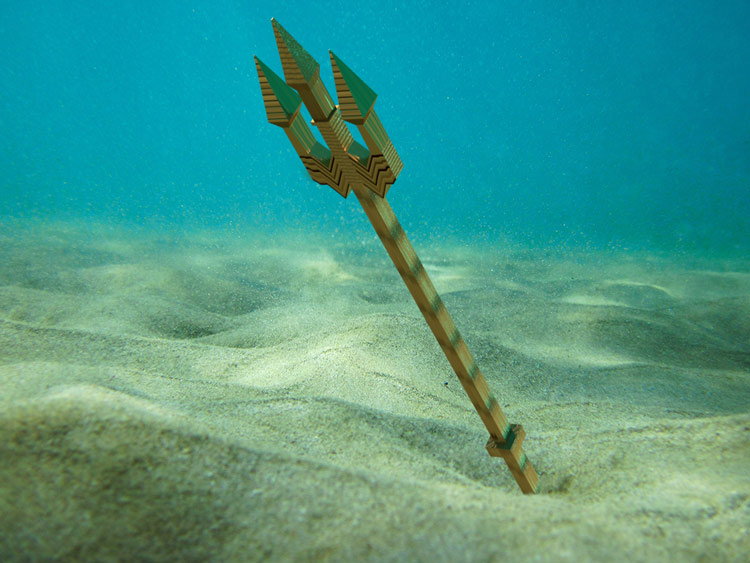 Modélisation 3D - Trident dans la mer
