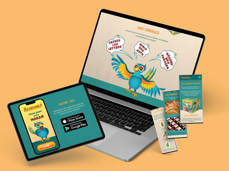 Web Design Alphablé - Landing page marque céréales pour enfants