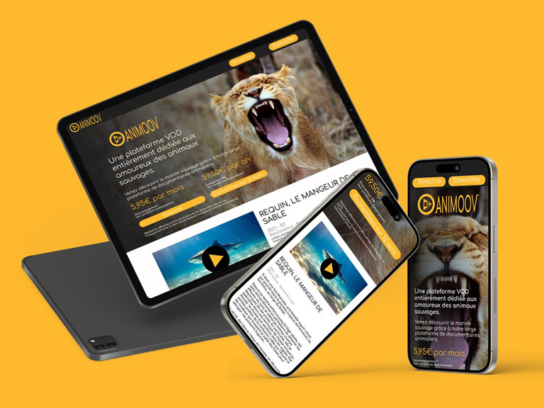 Web Design Animoov - Site VOD documentaires animaliers