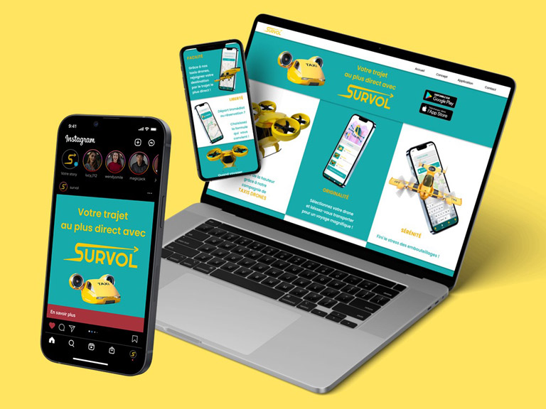 Web Design Survol - Application mobile de taxi-drones